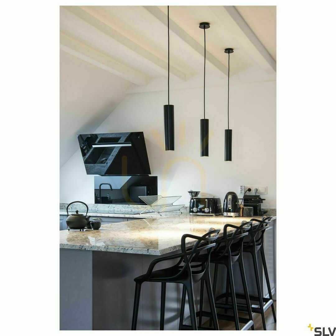 View Pendant Light SLV ENOLA_B PD-1 Black GU10 Aluminum 151850 Pendant Light SLV ENOLA_B PD-1 Black GU10 Aluminum 151850