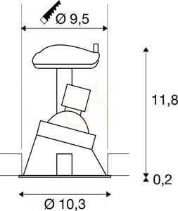 Recessed Light SLV HORN Black 25W 230V 113150 2 Recessed Light SLV HORN Black 25W 230V 113150 small 2