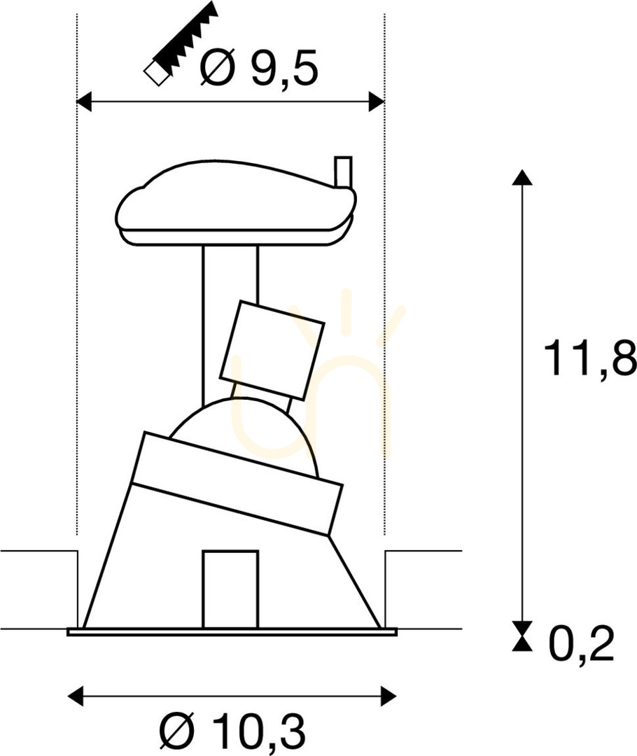 Preview Recessed Light SLV HORN Black 25W 230V 113150 Recessed Light SLV HORN Black 25W 230V 113150