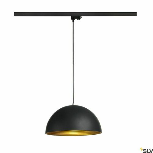 Check Hanging Track Pendant Lamp SLV FORCHINI M Black/Gold E27 40cm 3-Circuit 153130
