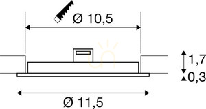 Recessed light SLV SENSER 12 white 6.5W 3000K 1003008 small 5