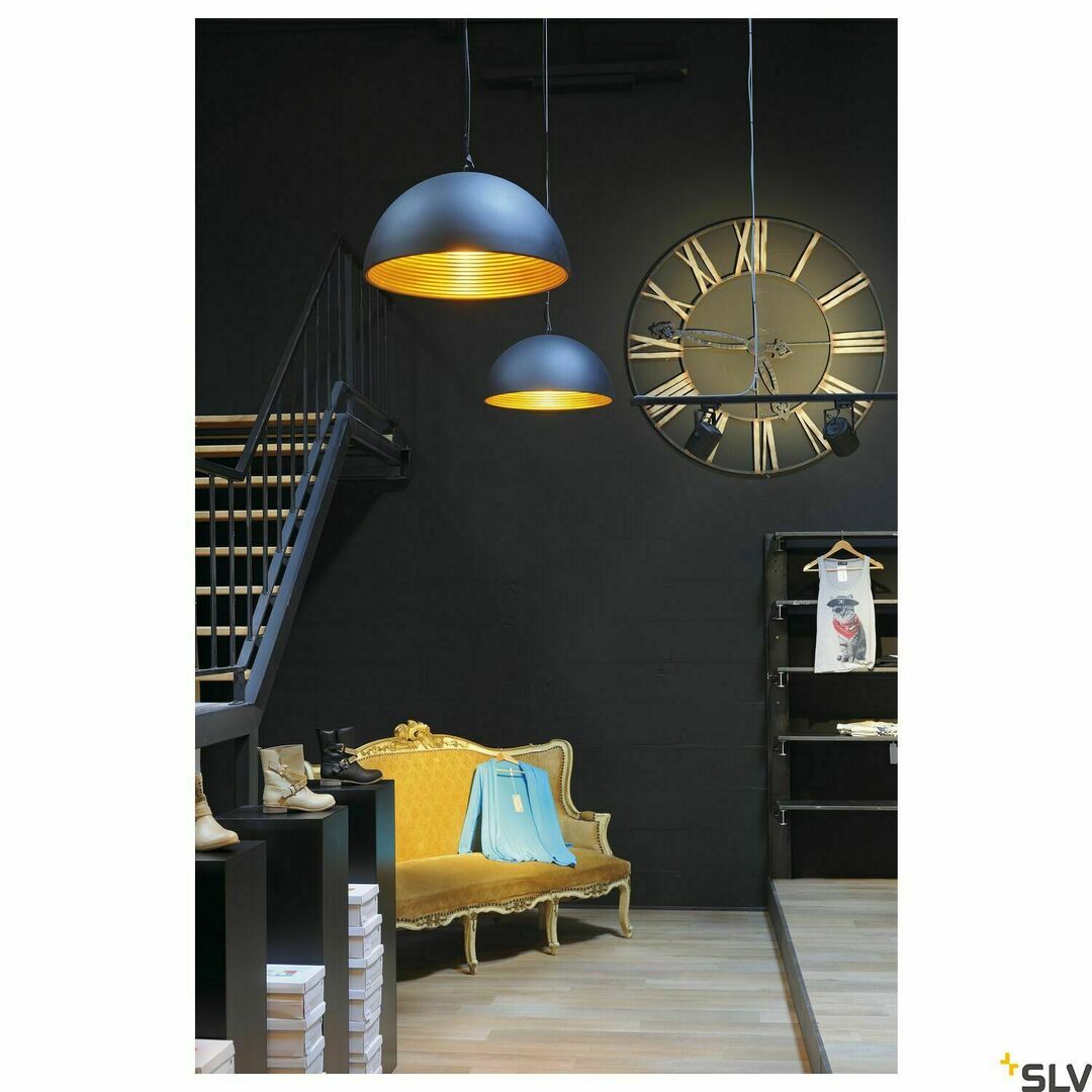 Display Pendant Light SLV FORCHINI M PD-1 Black/Gold 50 cm E27 155930 Pendant Light SLV FORCHINI M PD-1 Black/Gold 50 cm E27 155930