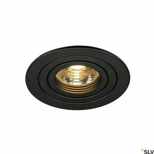 SLV NEW TRIA 1 round black recessed fitting GU10 50 W 230 V 113490 small 2