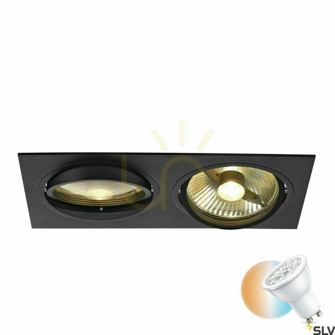 Recessed luminaire SLV NEW TRIA 2 black ES111 2x75W 230V 113840