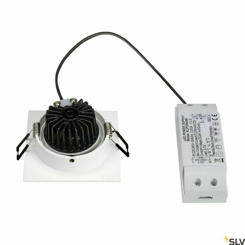 Check Recessed light SLV NEW TRIA 1 SET white square 8W 700lm 3000K IP20 113911