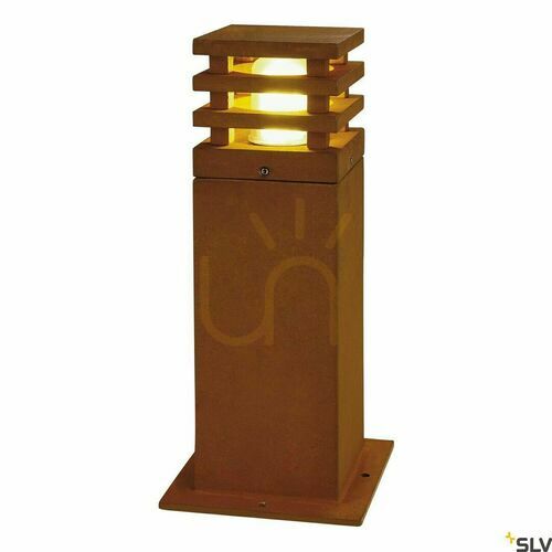 Check Outdoor Post Light SLV RUSTY SQUARE 40 Rusty FeCSi Steel IP55 229420