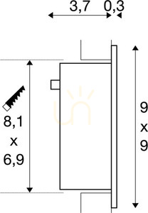 Recessed wall light SLV FRAME CURVE grey 3000K 1W LED 111292 small 5