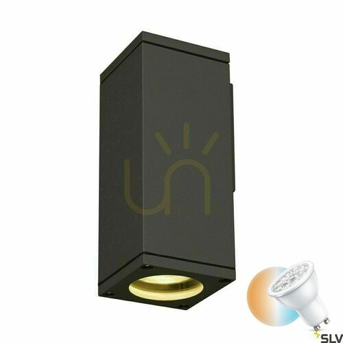Check Outdoor Wall Light SLV THEO anthracite IP44 35W aluminum glass 229525