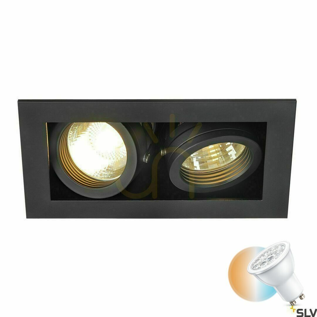 Recessed spotlight SLV KADUX 2 black GU10 50W 115520