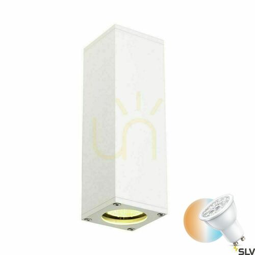 Check Surface-Mounted Wall Lamp SLV THEO Up/Down White GU10 50W Aluminum 1000327