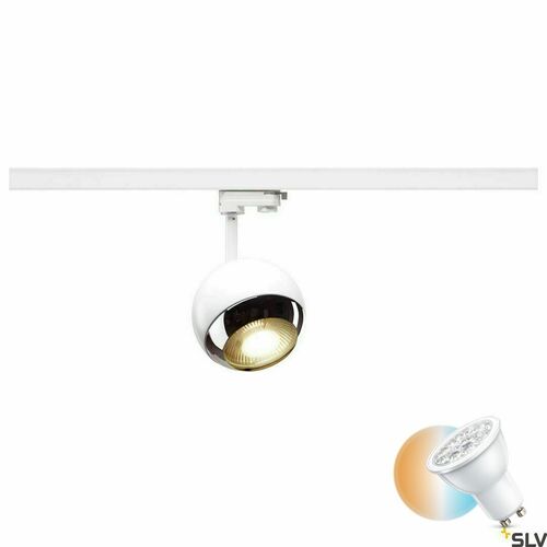 Check Track light SLV Light Eye 150 white chrome GU10 3-phase 1000708