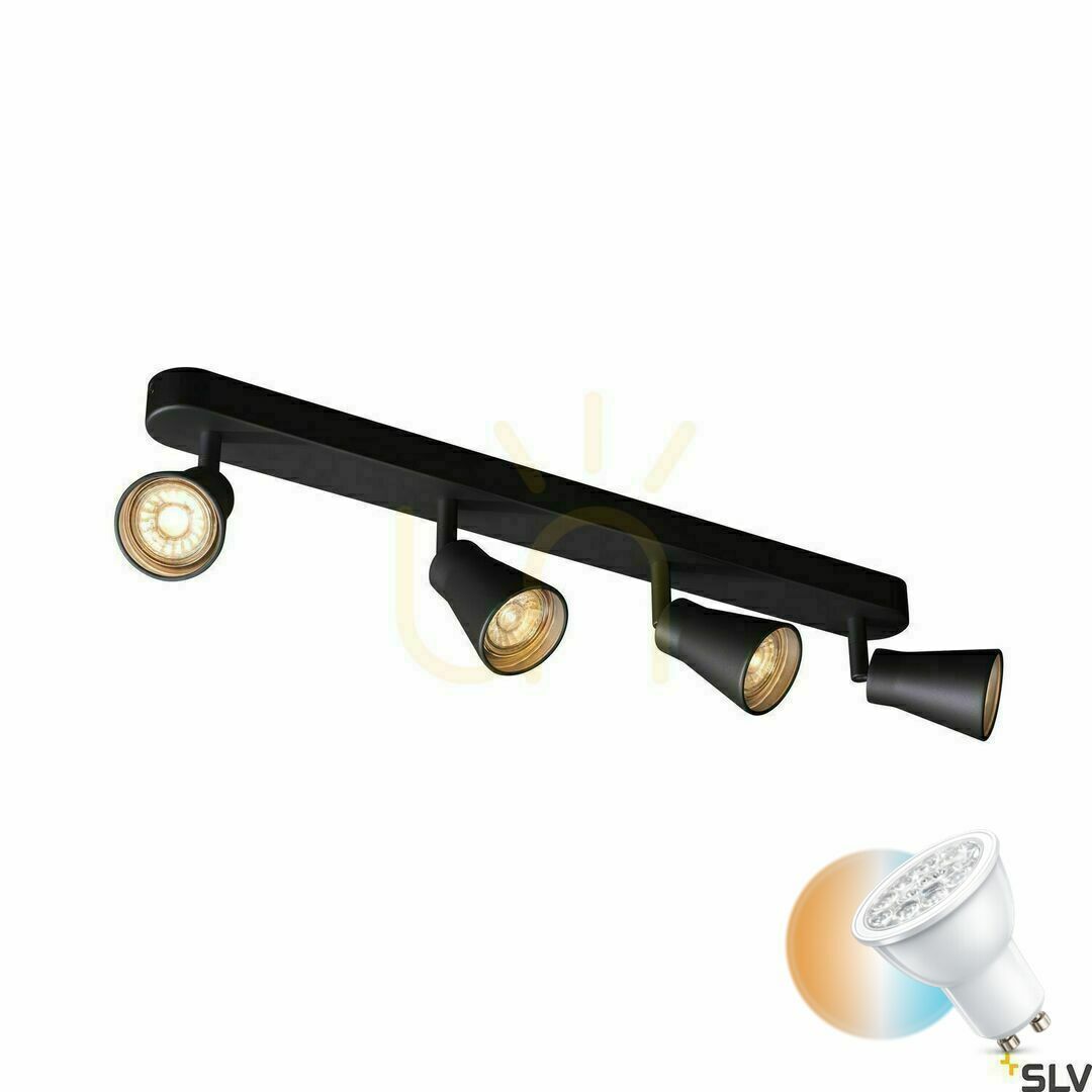 Recessed Luminaire SLV AVO Quad GU10 Black 4x50W 1000895