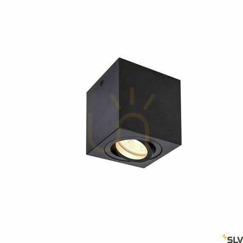 Check TRILEDO Square CL 1002013 surface ceiling light, black, GU10 max 10 W, 350° rotation / 20° tilt