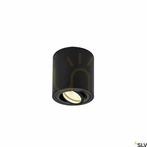 Check Ceiling Light SLV TRILEDO Round CL Black Aluminum GU10 10W 1002010