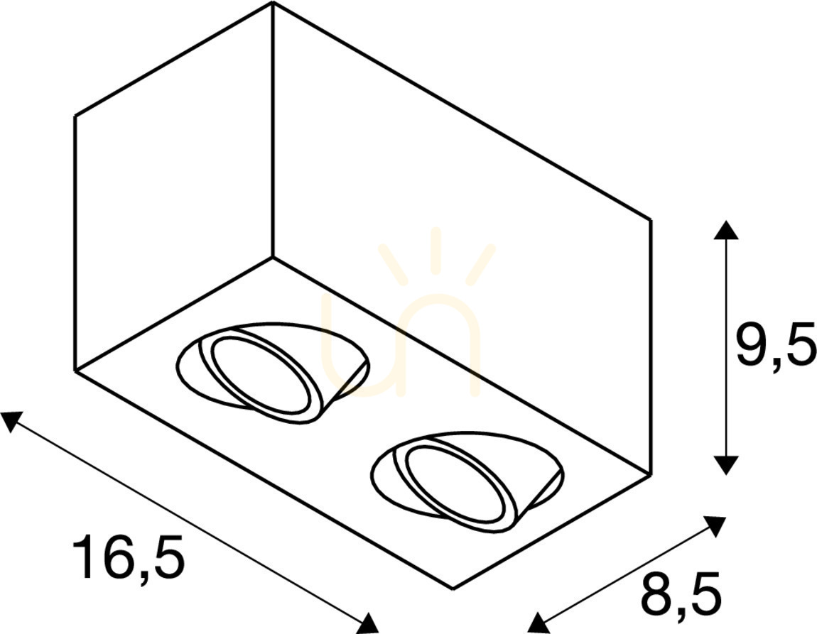 View Ceiling Light SLV TRILEDO Double Square CL White Aluminum GU10 1002006 Ceiling Light SLV TRILEDO Double Square CL White Aluminum GU10 1002006