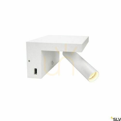 Check Wall Light SLV KARPO Bedside White 6.8W 3000K USB 1002140