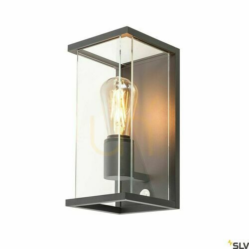 Check Outdoor Wall Light SLV QUADRULO Sensor E27 Anthracite 29 cm Aluminum 1002402