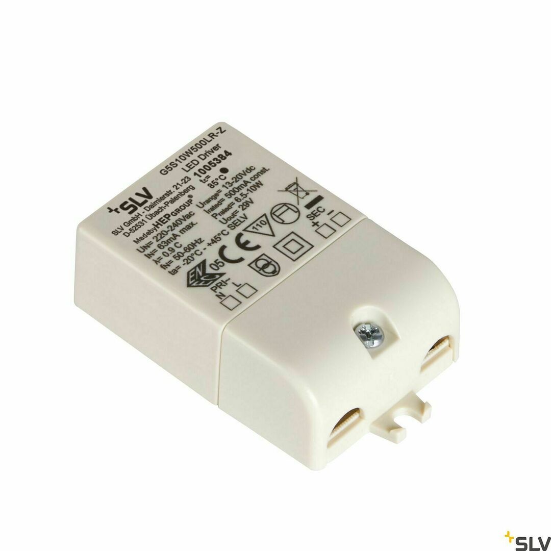 Check LED driver SLV 10W 500mA DC 230V white 1005384 LED driver SLV 10W 500mA DC 230V white 1005384