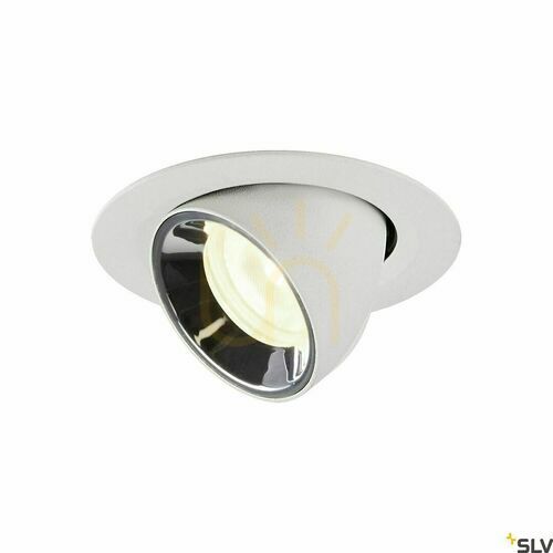 Check SLV NUMINOS GIMBLE XS 1005863 Recessed Downlight, White/Chrome, 7 W 730 lm 4000 K, CRI 90, 40°
