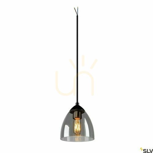 Check Pendant Light SLV PARA CONE GL GU10 Black Glass Aluminum 13.5 cm 1006159