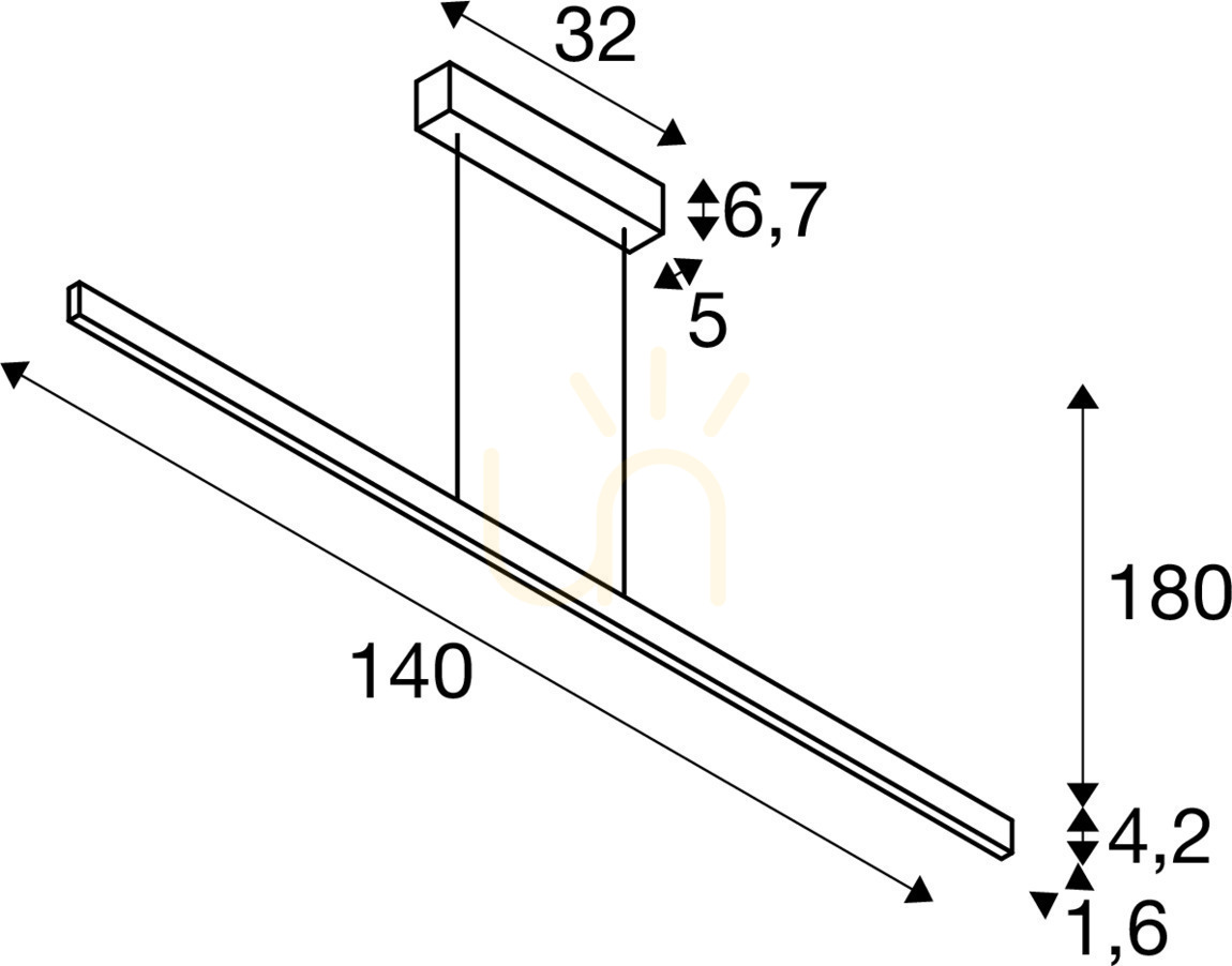 Show Pendant Light SLV ONE Linear 140 Brass 35W 2700/3000K 1006190 Pendant Light SLV ONE Linear 140 Brass 35W 2700/3000K 1006190