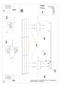 Wall lamp SAPPO L golden 3000K Thoro 10 Wall lamp SAPPO L golden 3000K Thoro small 10