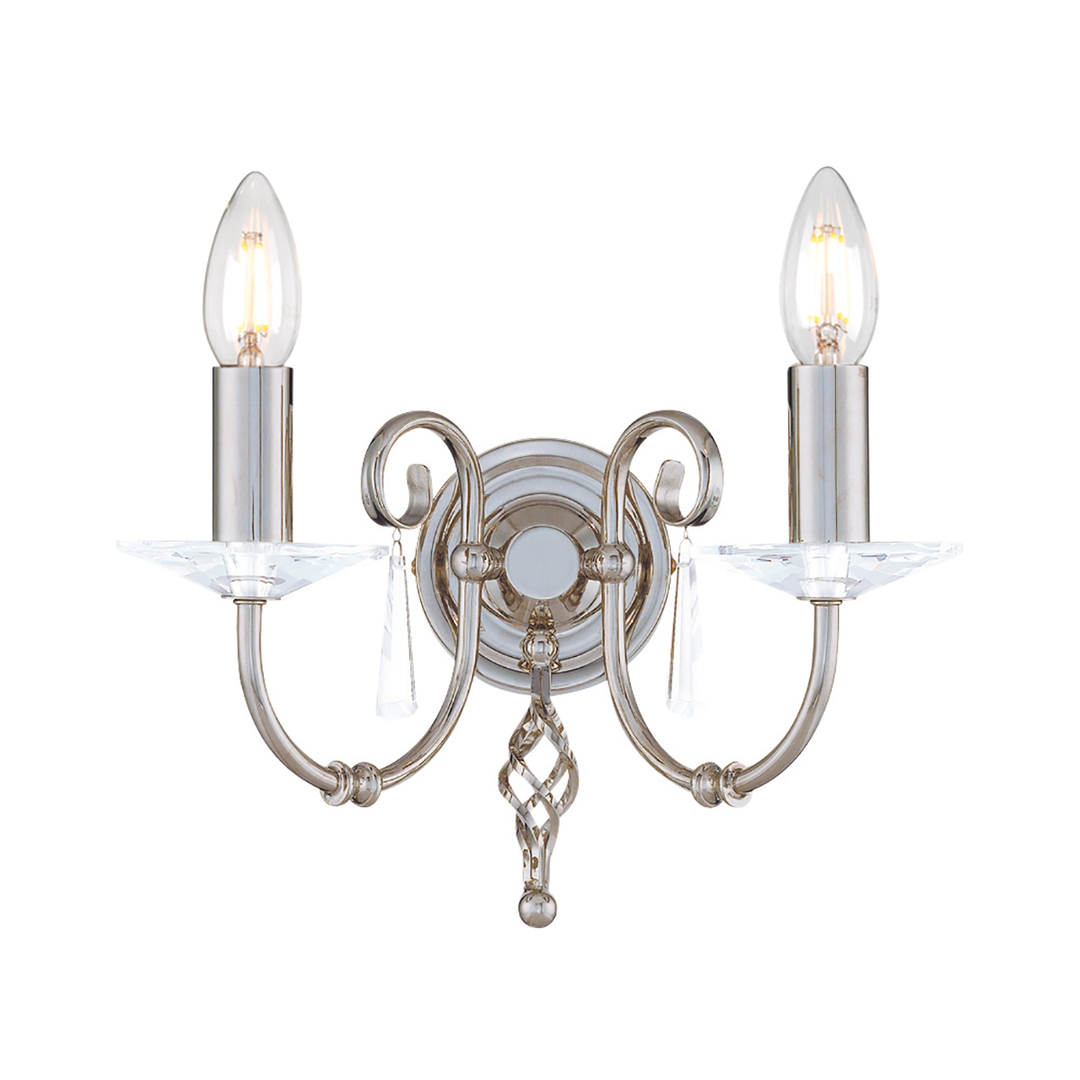 Aegean 2 Light Wall Light - Polished Nickel Elstead