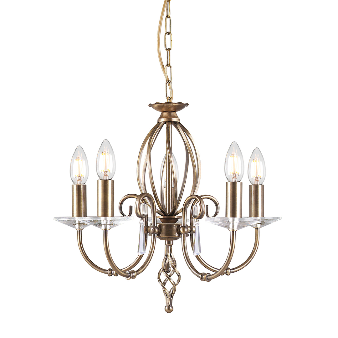 Aegean 5 Light Chandelier - Aged Brass Elstead