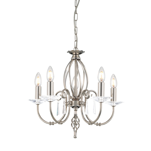 Check Aegean 5 Light Chandelier - Polished Nickel Elstead