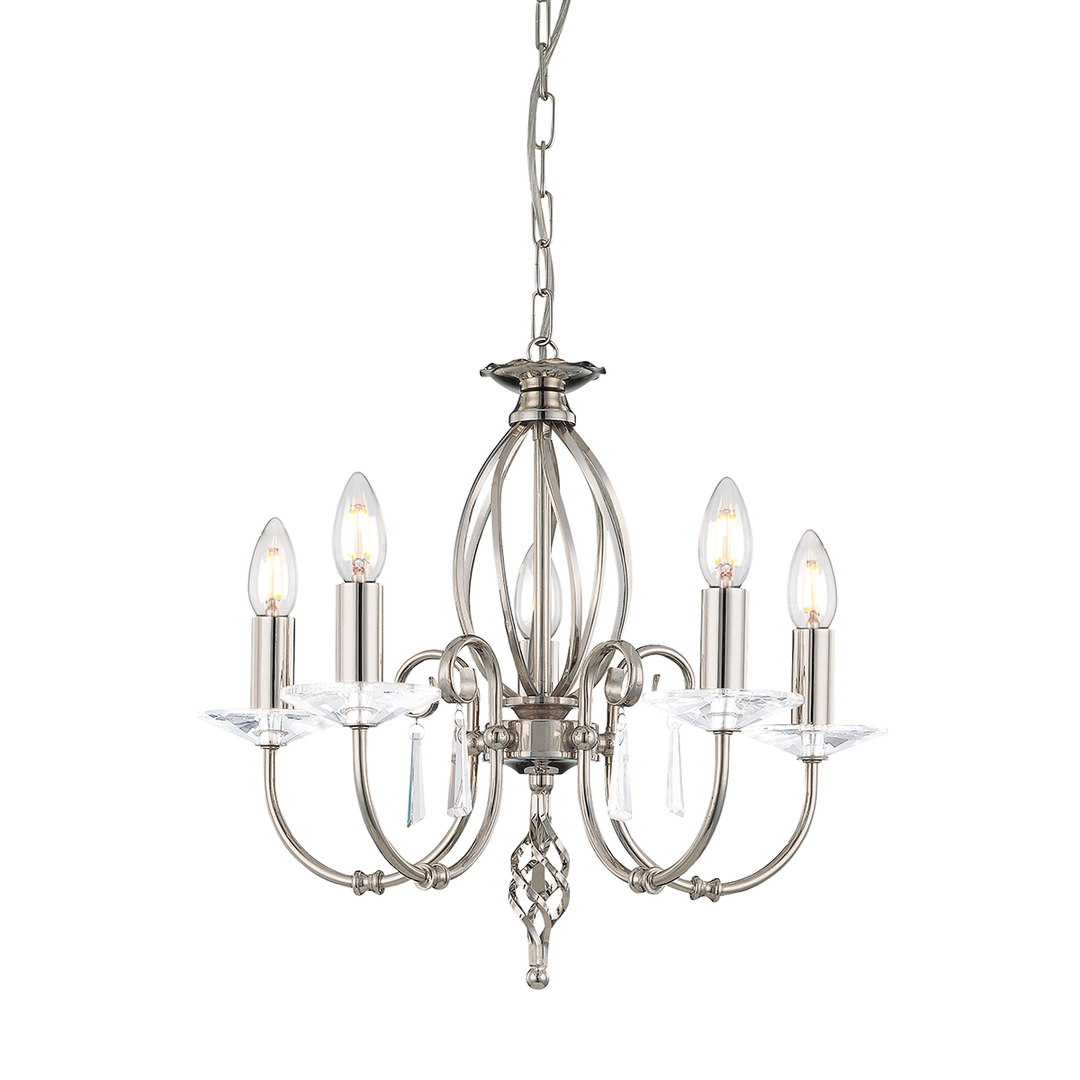 Aegean 5 Light Chandelier - Polished Nickel Elstead