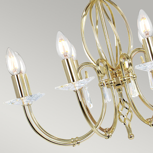 Aegean 8 Light Chandelier - Polished Brass Elstead small 2