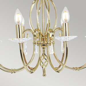 Aegean 8 Light Chandelier - Polished Brass Elstead small 3