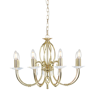Aegean 8 Light Chandelier - Polished Brass Elstead small 0
