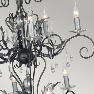 Amarilli 15 Light Chandelier - Black/Silver Elstead small 2