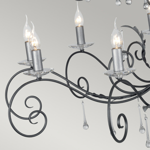 Amarilli 15 Light Chandelier - Black/Silver Elstead small 3