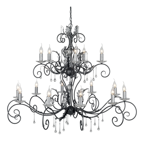 Check Amarilli 15 Light Chandelier - Black/Silver Elstead