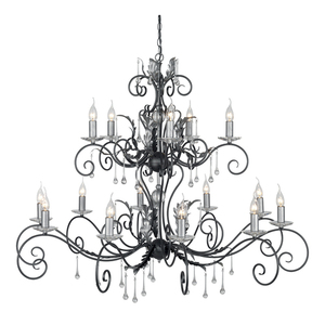 Amarilli 15 Light Chandelier - Black/Silver Elstead small 0