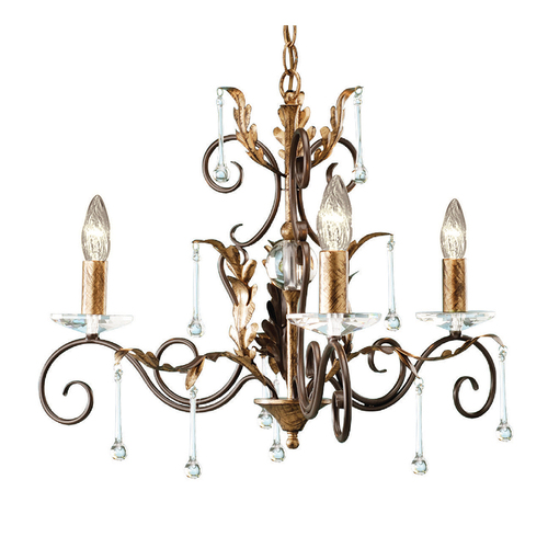 Check Amarilli 3 Light Chandelier - Bronze/Gold  Elstead