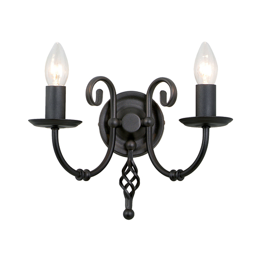 Check Artisan 2 Light Wall Light - Black Elstead