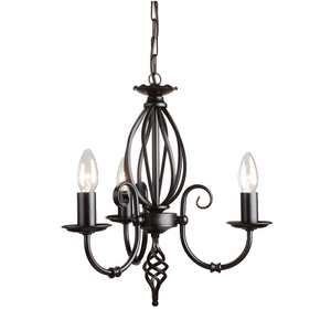 Artisan 3 Light Chandelier - Black Elstead small 0