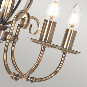 Artisan 5 Light Chandelier - Aged Brass Elstead small 2