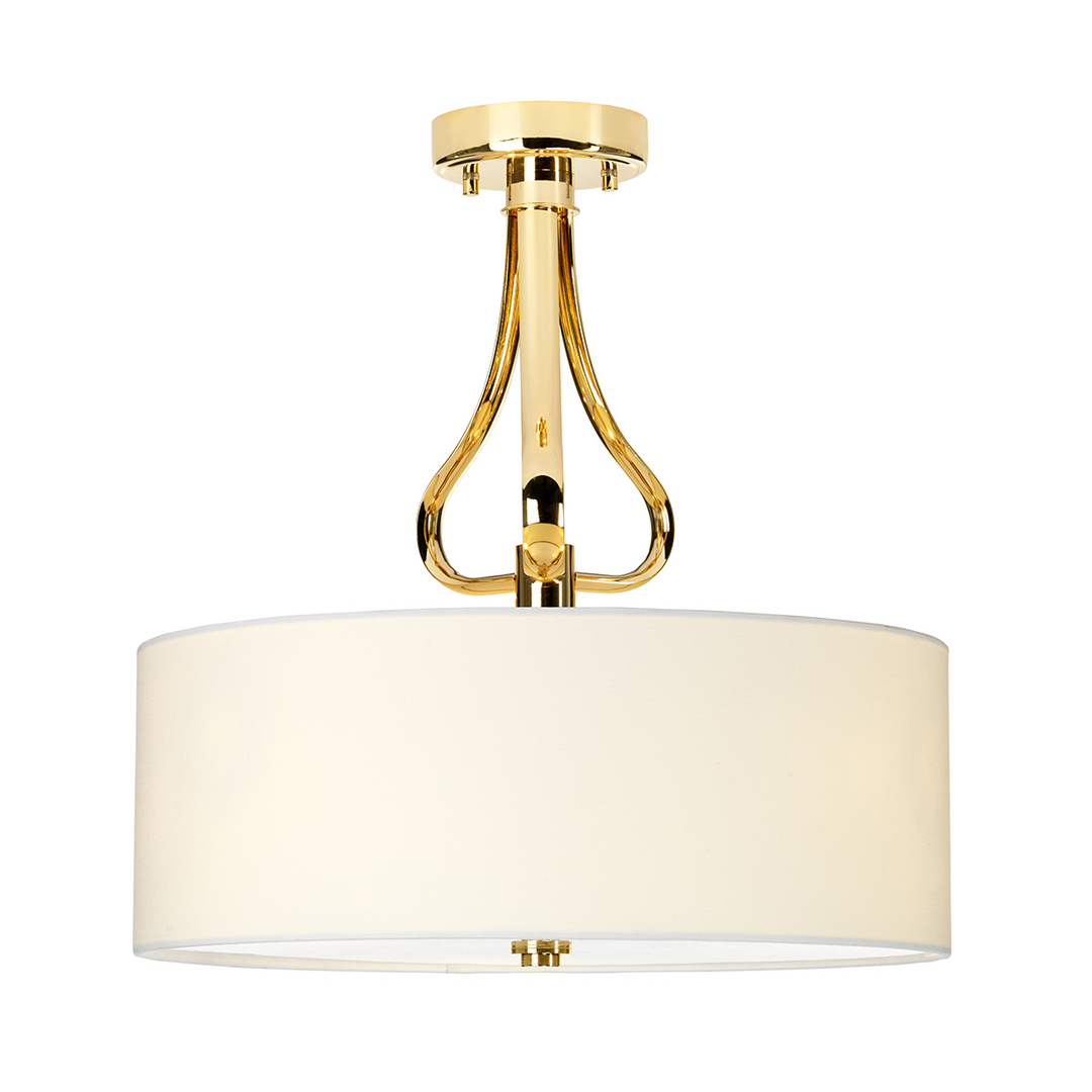 Falmouth 3 Light Semi Flush - French Gold Elstead
