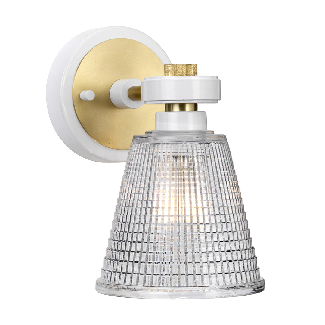 Gunnislake 1 Light Wall Light - White Aged Brass Elstead