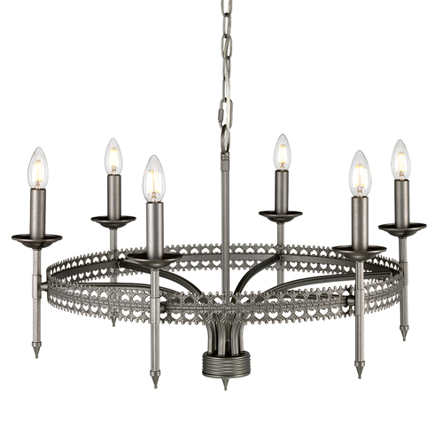 Check Crown 6 Light Chandelier Elstead
