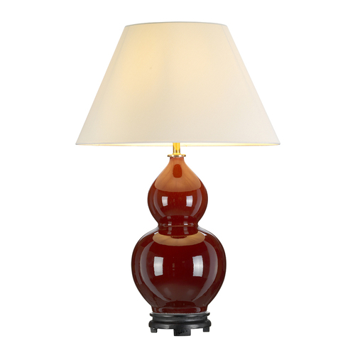 Check Harbin Gourd 1 Light Table Lamp With Tall Empire - Oxblood Elstead