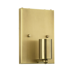 Riley Medium Square Wall Light with Aged Brass Back Plate Elstead small 2