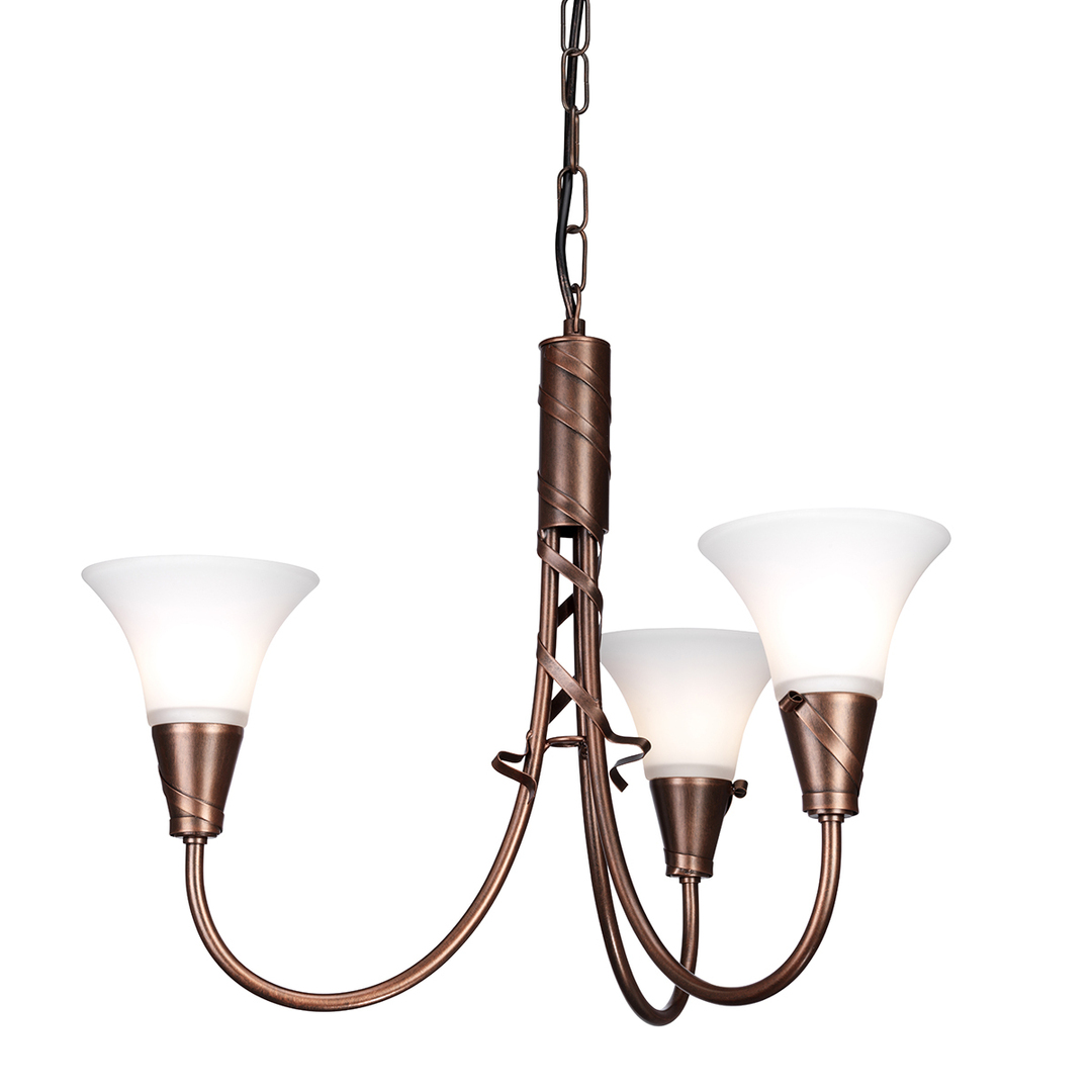 Emily 3 Light Chandelier - Copper Elstead