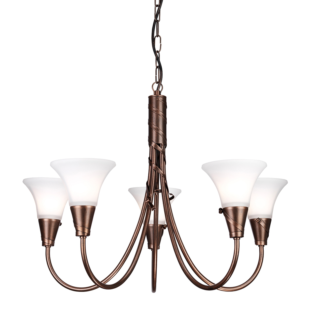 Emily 5 Light Chandelier - Copper Elstead