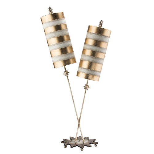 Check Nettle Luxe 2 Light Table Lamp - Gold Elstead
