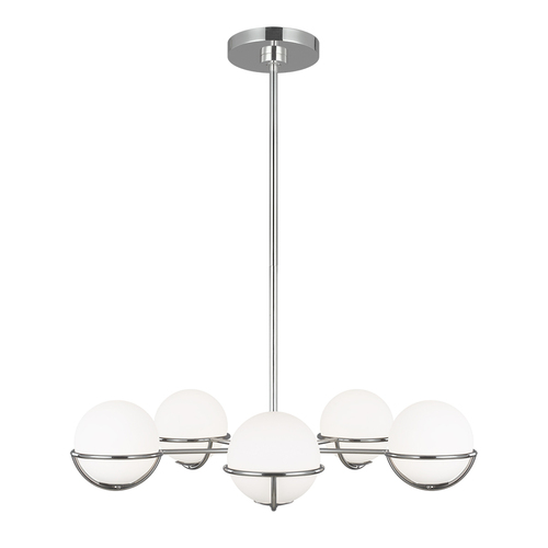 Check Apollo 5 Light Chandelier - Polished Nickel Elstead
